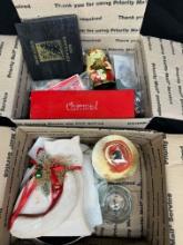 Assorted Christmas Holiday Decor, Jewelry, Coins, Trinkets more