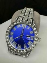 Mens Super Blingy Rhinestone Watch