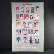 Framed poster depicting Legends of baseball/cards 1909-1953 The Burdick Collection