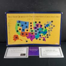 First State quarters Of U.S. Collectors map with COA