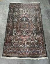 Vintage Certified 100% Silk Pile Persian Rug