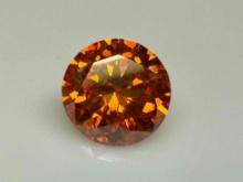 4.6ct Brilliant Cut Orange Moissanite Diamond Gemstone GRA Cert