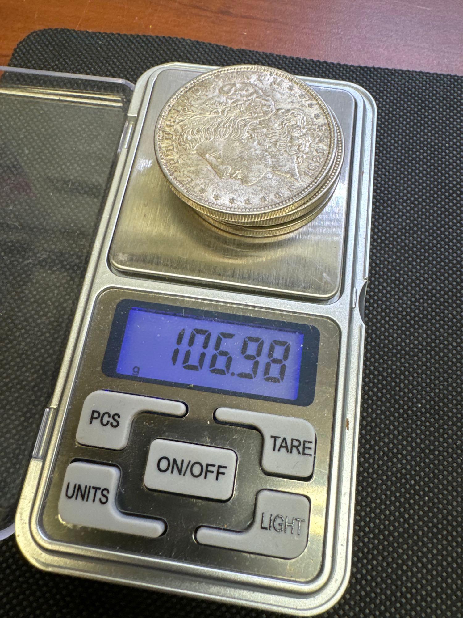 4x 1921 Morgan Silver Dollars 90% Silver Coins