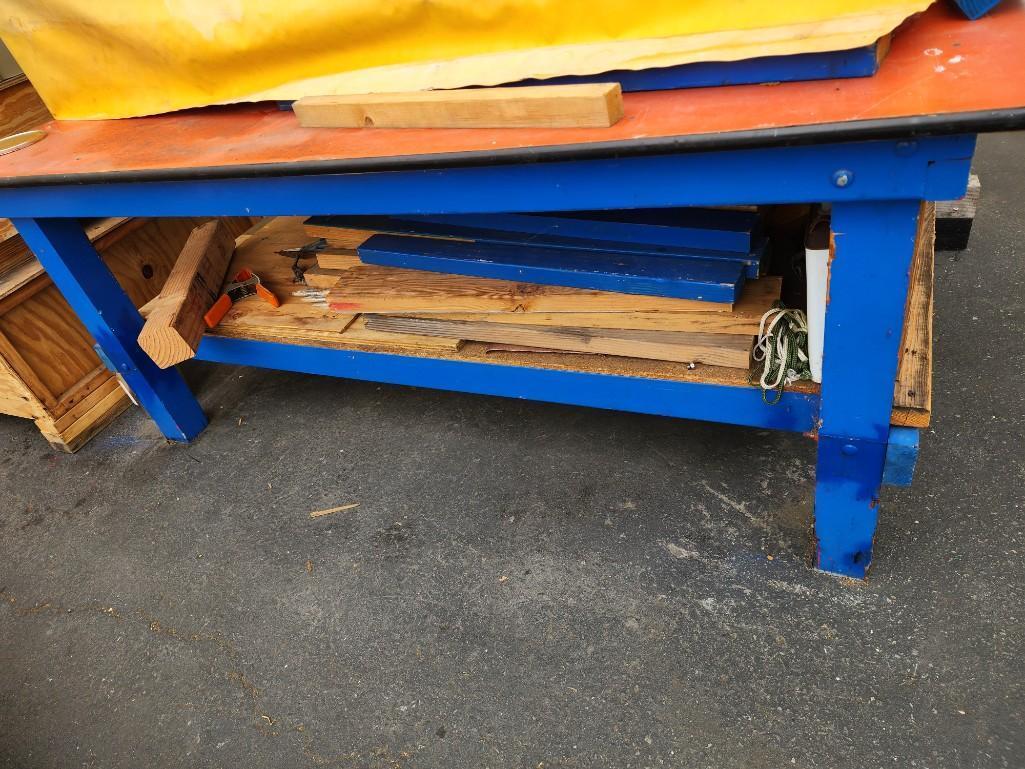 Wood Lot Work Table Crates File Cabinets