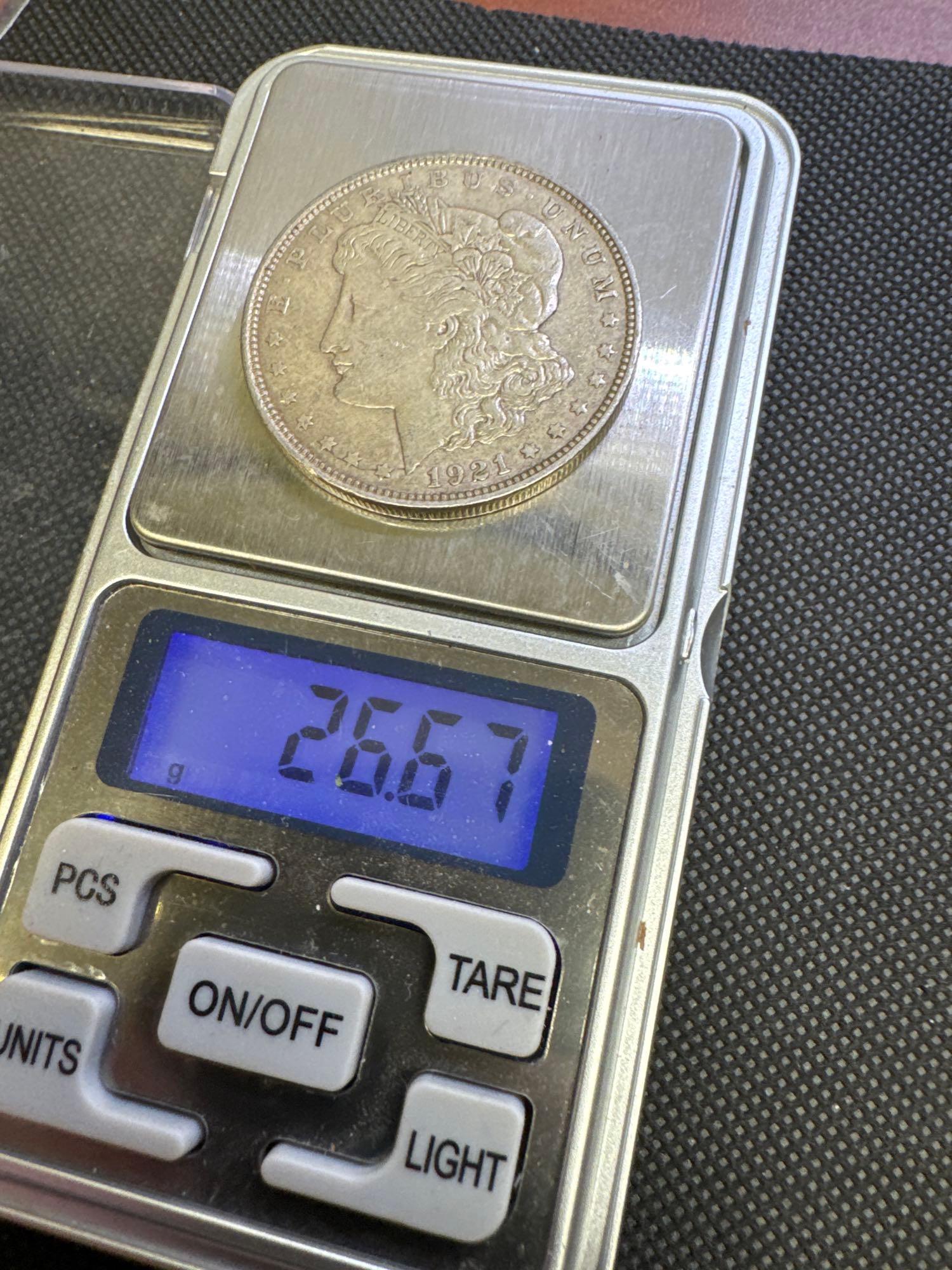 3x 1921-D Morgan Silver Dollar 90% Silver Coins
