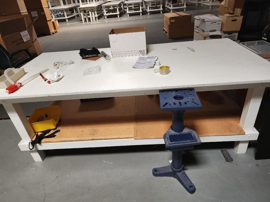 large work table and contents
