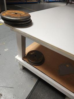 Large Work Table and weights