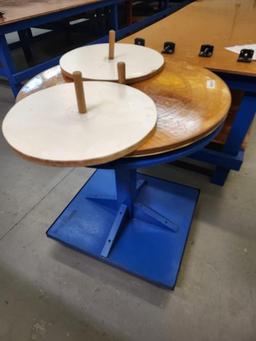 Circular wood table