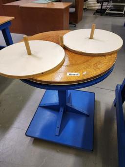 Circular wood table