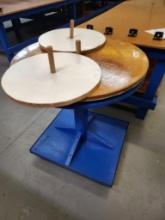 Circular wood table