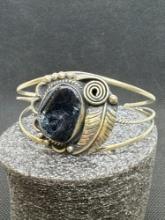 Mexico Silver Black Stone Bracelet