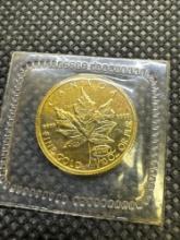 1999 Canadian Maple Leaf 1/10 Oz 9999 Fine Gold Bullion Coin