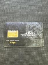 Muckleshoot 2.5 Gram 9999 Fine Gold Bullion Bar