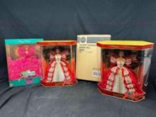 4 Vintage Holiday Treasure Barbie Dolls 1990s