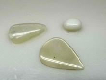 3 White Opal Gemstones .40ct Total