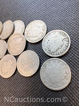 Liberty Nickels Mixed Dates 61.88 Grams