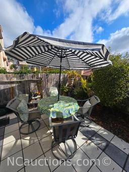 Patio Set with circular Table 4 chairs Umbrella loc 92130