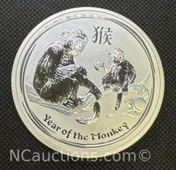 2016 Australia Year Of The Monkey 5 Troy Oz Fine Silver Bullion Coin loc 92069