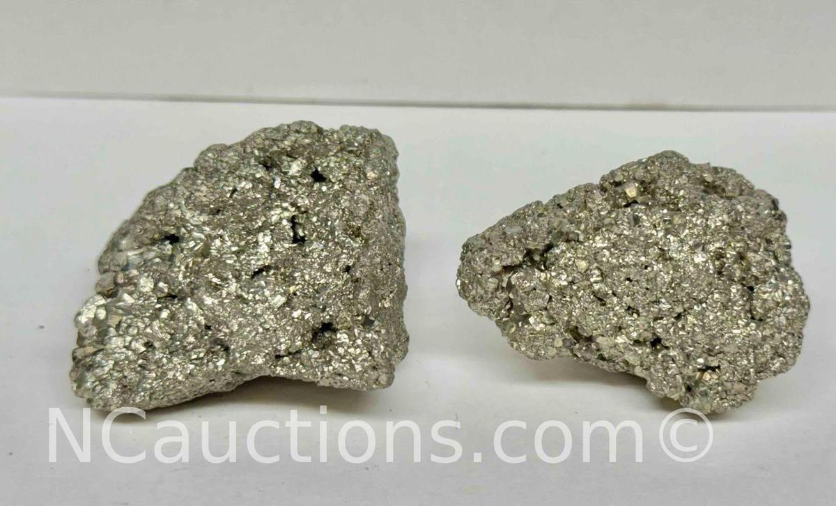 Pair of Pyrite Mineral Specimens 195g Total