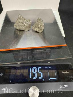 Pair of Pyrite Mineral Specimens 195g Total