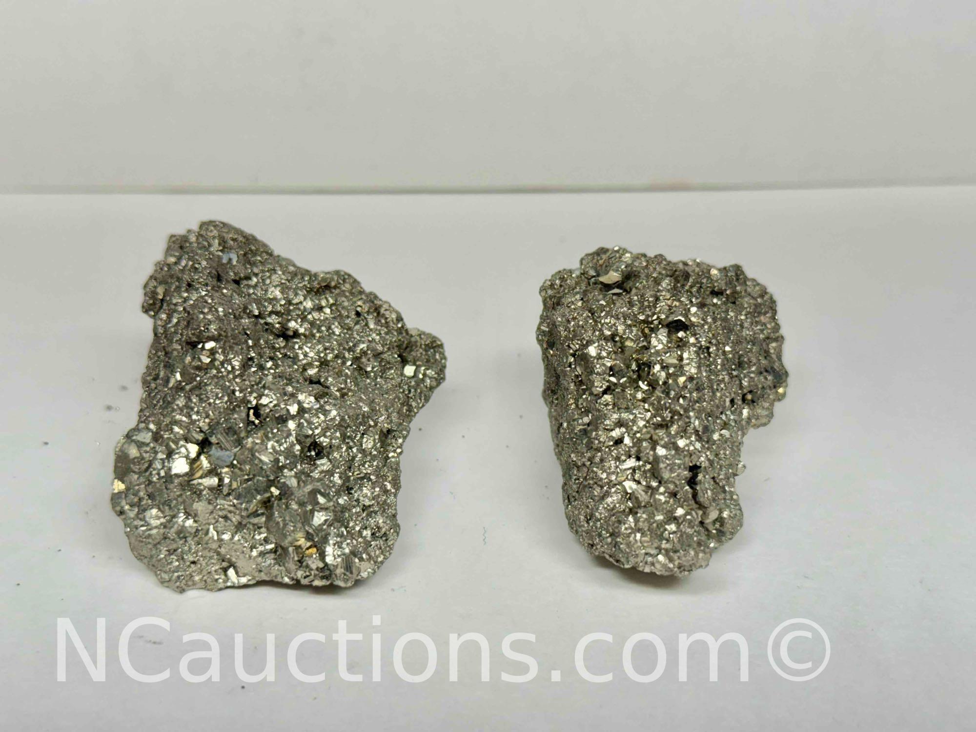 Pair of Pyrite Mineral Specimens 195g Total