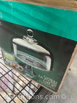 Cart full of Kitchenware and glassware