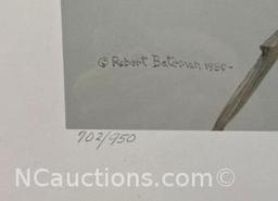 Unframed Red tailed Hawk by the cliff by Robert Bateman 1980 Limited Edition Prints 702 / 950