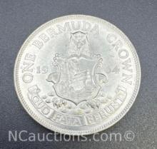 1964 Bermuda Crown 50% Silver Coin 22 grams total weight