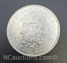 1964 Bermuda Crown 50% Silver Coin 22 total grams