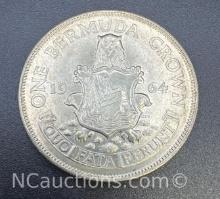 1964 Bermuda One Crown 50% Silver Coin