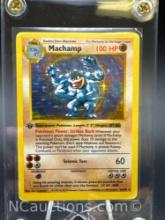 Base Set Shadowless Holo Machamp Pokemon Card