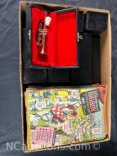 Box of 10 Small Trumpets and Adventures of the Big Boy comics