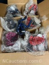 case of jewelry by Guru Intnational red blue purple