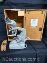 Bristoline Microscope with wood case 100x