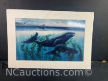 Humpback whales painting says Robert Gray