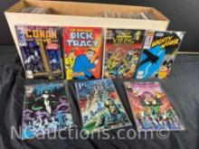 Long Box of Approx 250 Comics Ninja Turtles, Mighty Mouse no.1, Conan, more