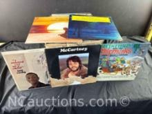 Box of vinyl records, Neil Diamond, Paul McCartney,Bill Cosby, Christmas with the chipmunk