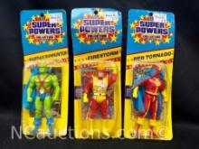 3 Original Kenner DC Super Powers Action Figures MOC Martian Manhunter, Fire Storm, Red Tornado