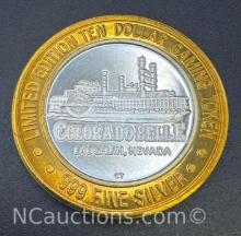 Colorado Belle Limited Edition 1 Troy Oz .999 Fine Silver Gaming Token 37.51 Grams