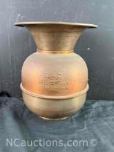 Antique Union Pacific Railroad Brass Spittoon Weighted Bottom