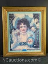 26x29 Framed jigsaw puzzle featuring a vintage Coca-Cola advertisement