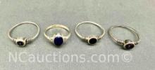 4 Sterling Silver Rings Various Sizes 5.2g total