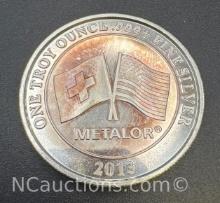 Metalor 1 Troy Oz .999 Fine Silver Bullion Coin