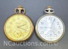 Elgin Silver And Imperial Open Face Pocket Watches