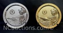 Pair of Gateway to Area 51 Alien Collector Mini Metal Plates