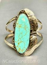 Navajo Silver Turquoise cuff Bracelet 45g Total