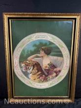 Framed Vintage Savannah Brewing Co Beer Advertising Poster 22x28
