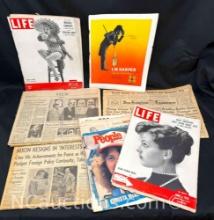 Vintage Ephemera Newspapers, Magazines, Nixon Life Magazine, People more