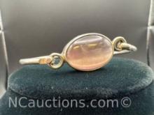 Mexico Silver Purple Stone Bracelet 12.84 Grams