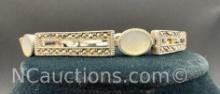 Sterling Silver Mother of Pearl Bracelet 19.29 Grams